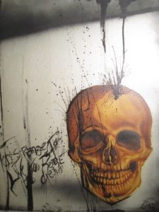 "Scull" painting on canvas by Patrick McGirr