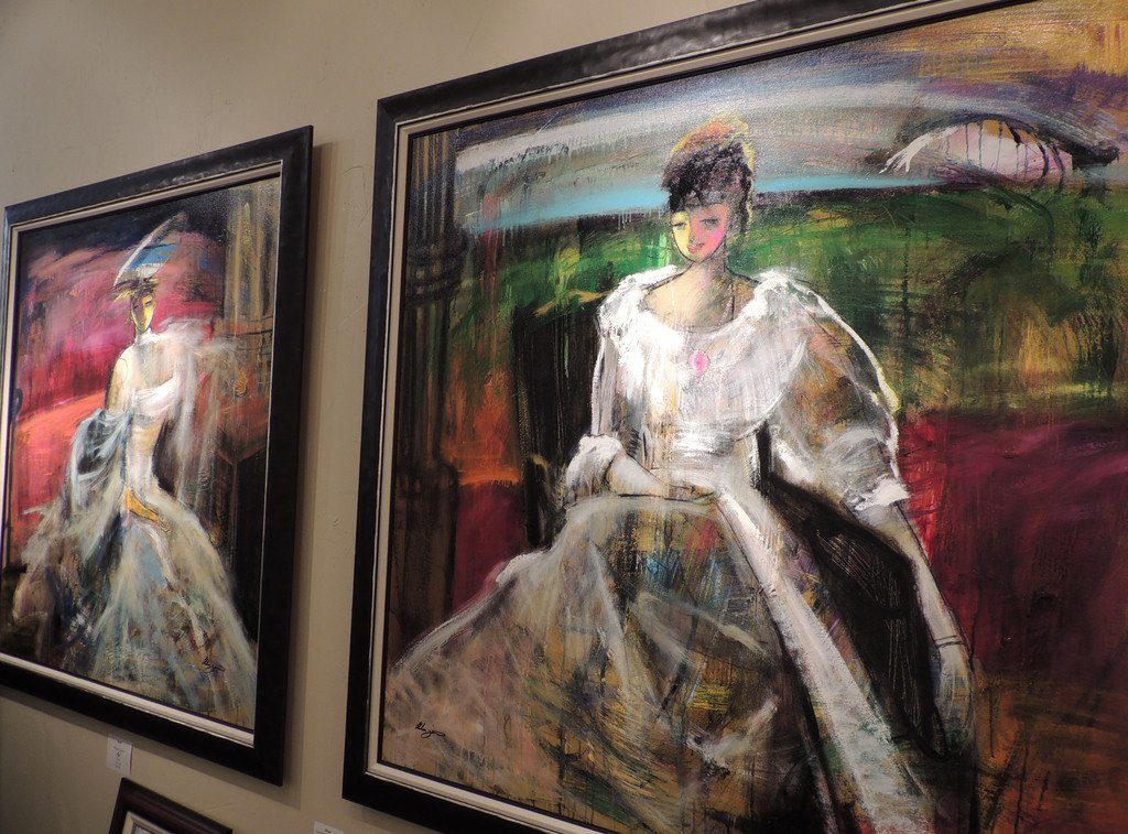 The real deal -- opt for original works by the artist whenever possible Zarin "Hat & Gown" (left); Zarin "Contemplation" (right)