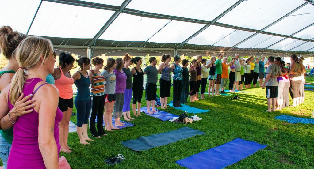 Yoga lovers unite at the Peace, Love + Botany event. Photograph by Theresa Taylor