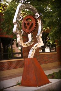 Sculptures capturing the innovation of RiNo are positioned throughout the community.  Photos by: Brent Andeck