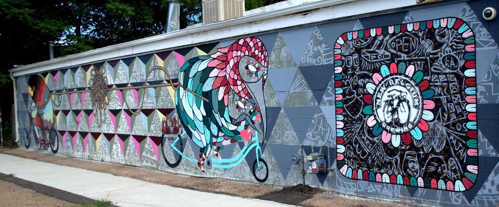 The New Belgium collaborative mural by Jaime Molina, Pedro Barrios and Joseph Martinez