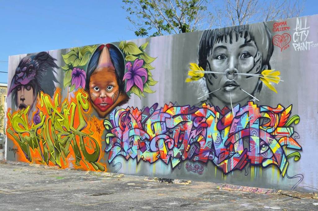 Gamma, Sintex and Agana Art Basel, Wynwood Walls, Miami. Photo courtesy of © Jaime Gonzalez
