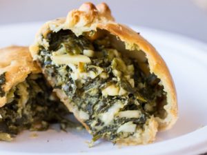"The Philosopher" pasty, filled with spinach, dill, feta, and almonds at The Pasty Republic. Photo by Camille Breslin.