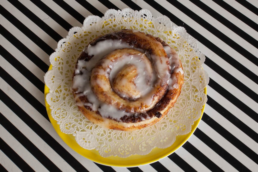 Cinnamon roll from bonjour bakery. Photo by Jackie Collins.