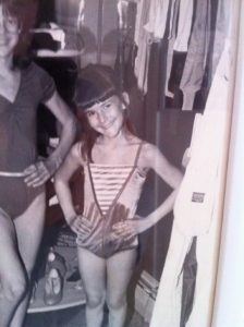 Susan modeling when she was little. 