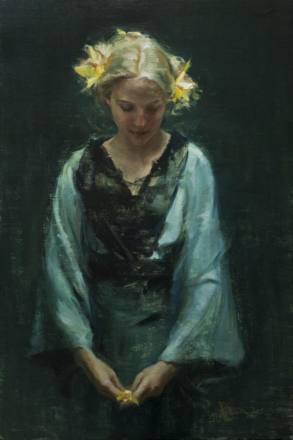 Johanna Harmon’s ‘Golden Orchids’, 24”H x 16”W, Oil on Linen, is the recipient of Portrait Society of America’s (PSA’s): Certificate of Excellence, PSA’s 2016 International Portrait Competition 1st Place Award Winner, PSA’s 2015 Member’s Only Competition (MOC), Non-Commission Category Copyright: 2015 Johanna Harmon 
