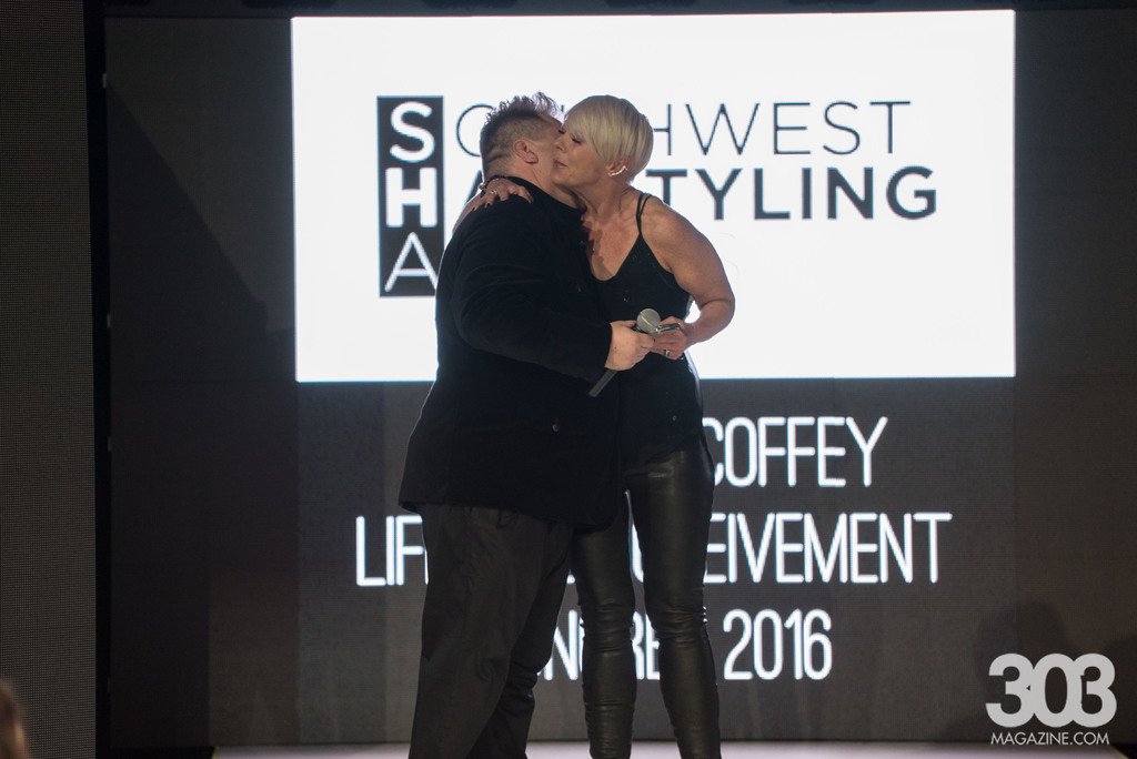 Tabatha Coffey accepting her award. Photo by Kyle Cooper.