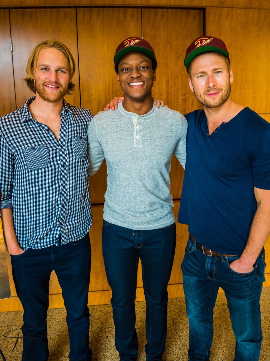 From left to right -- Wyatt Russell, J. Quinton Johnson and Glen Powell