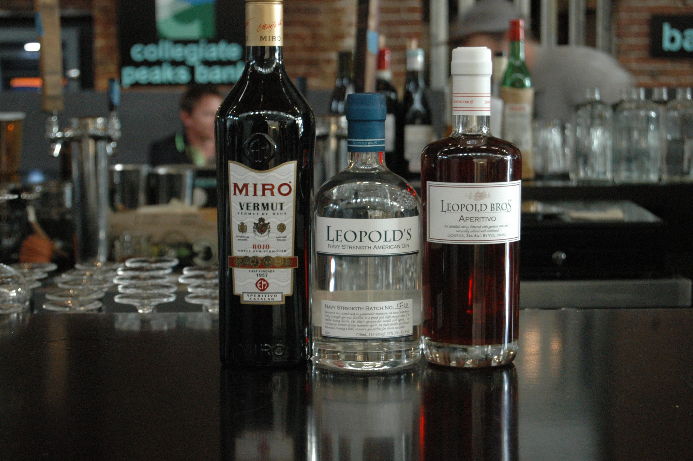 Vermut Miro, Leopold Bros. Navy Strength Gin, Leopold Bros. Aperetivo. Available at the Proper Pour. 