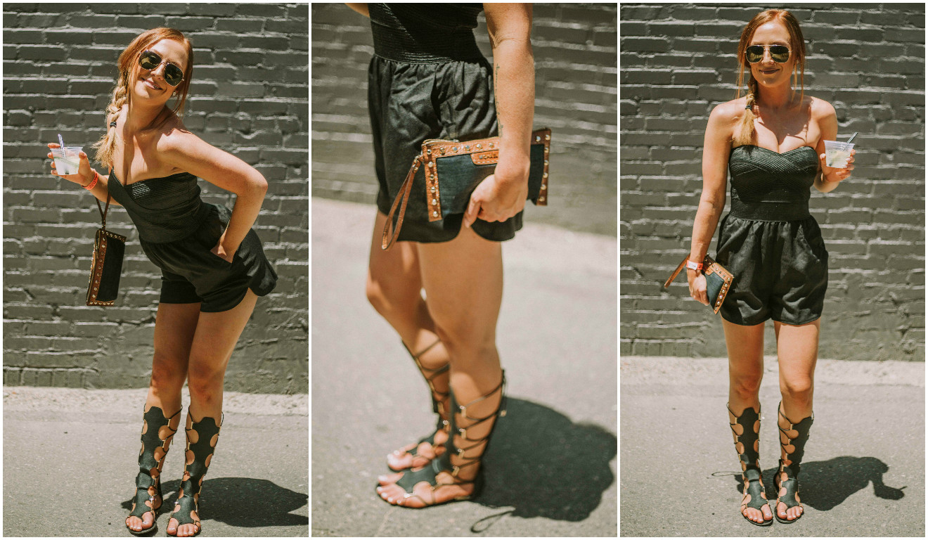 Mandy Engel sports another popular trend we spotted while at the flea: gladiator sandals.