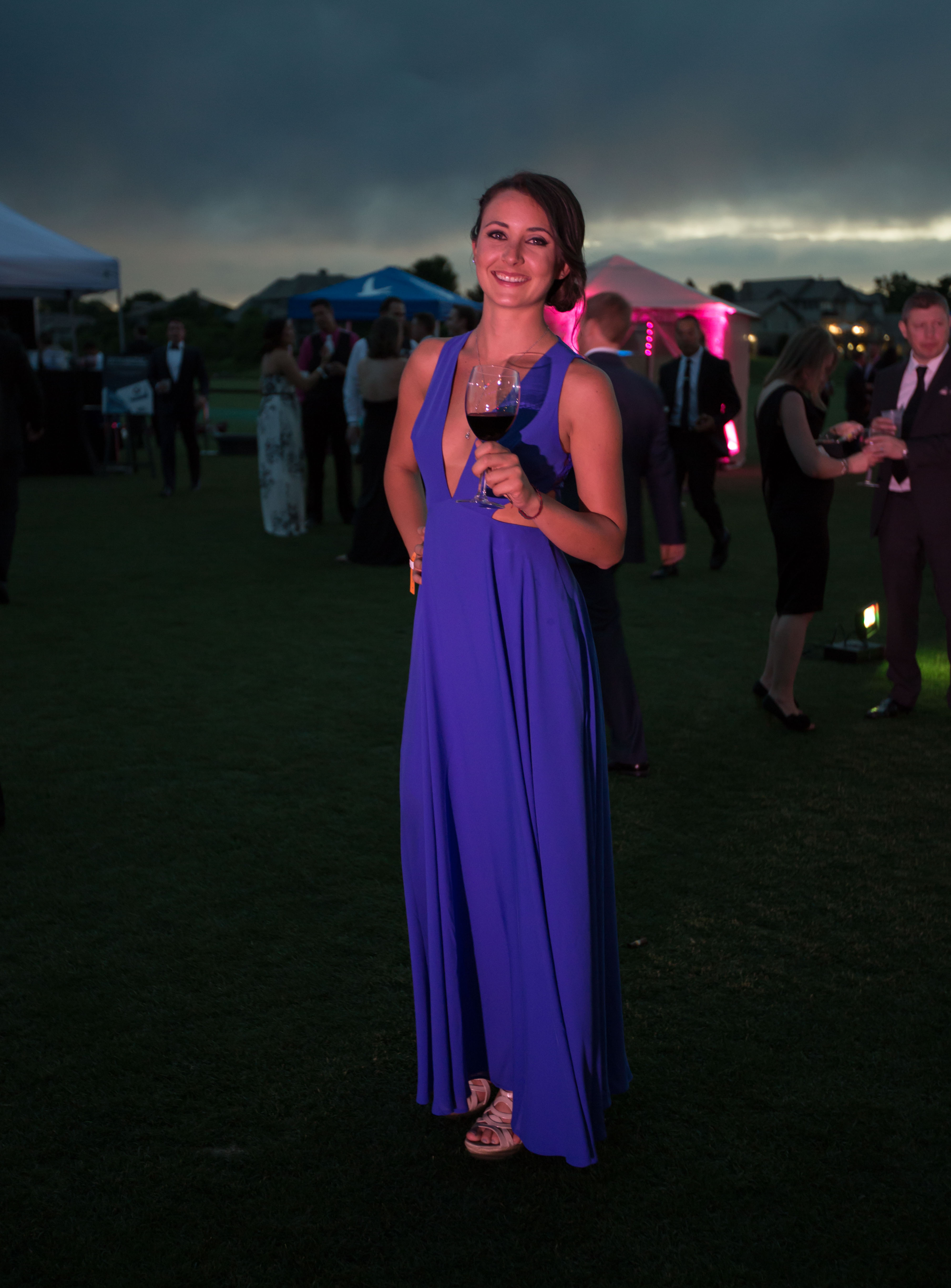 Brittany Rodriguez fit right in with the grandeur of the event in this stunning cobalt blue cutout dress she bought from Bebe. 
