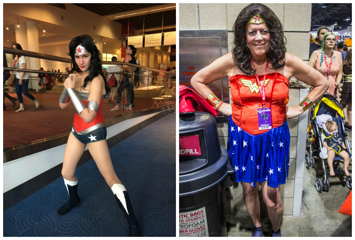 Wonder Woman Cosplay at Denver Comic Con 2016 (voices of Wonder Woman not pictured). Photo by Lindsay Vandewart (left) and Kim Baker (right).