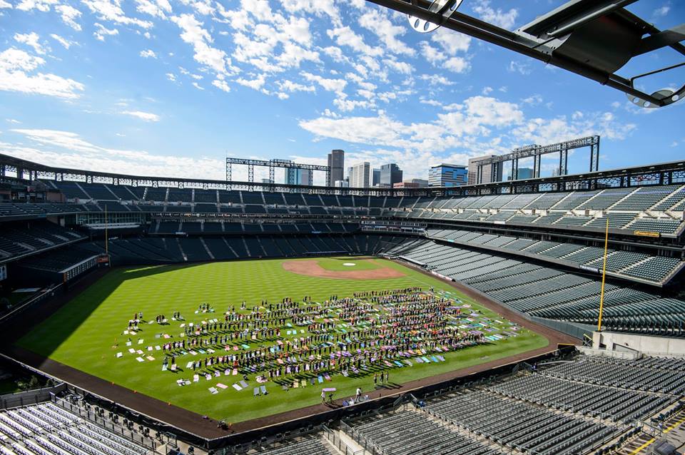 Yoga Day at Coors field