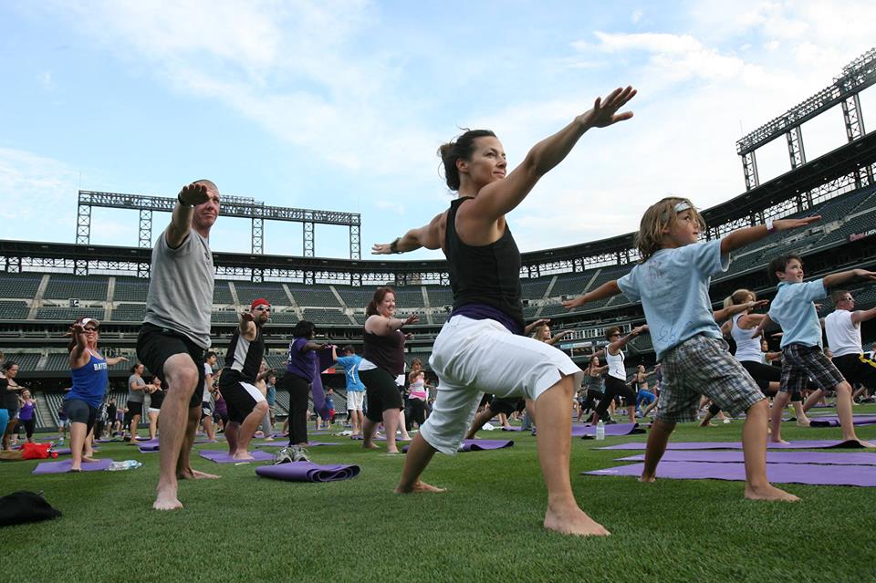 Photo courtesy of Yoga Day at Coors Field on Facebook