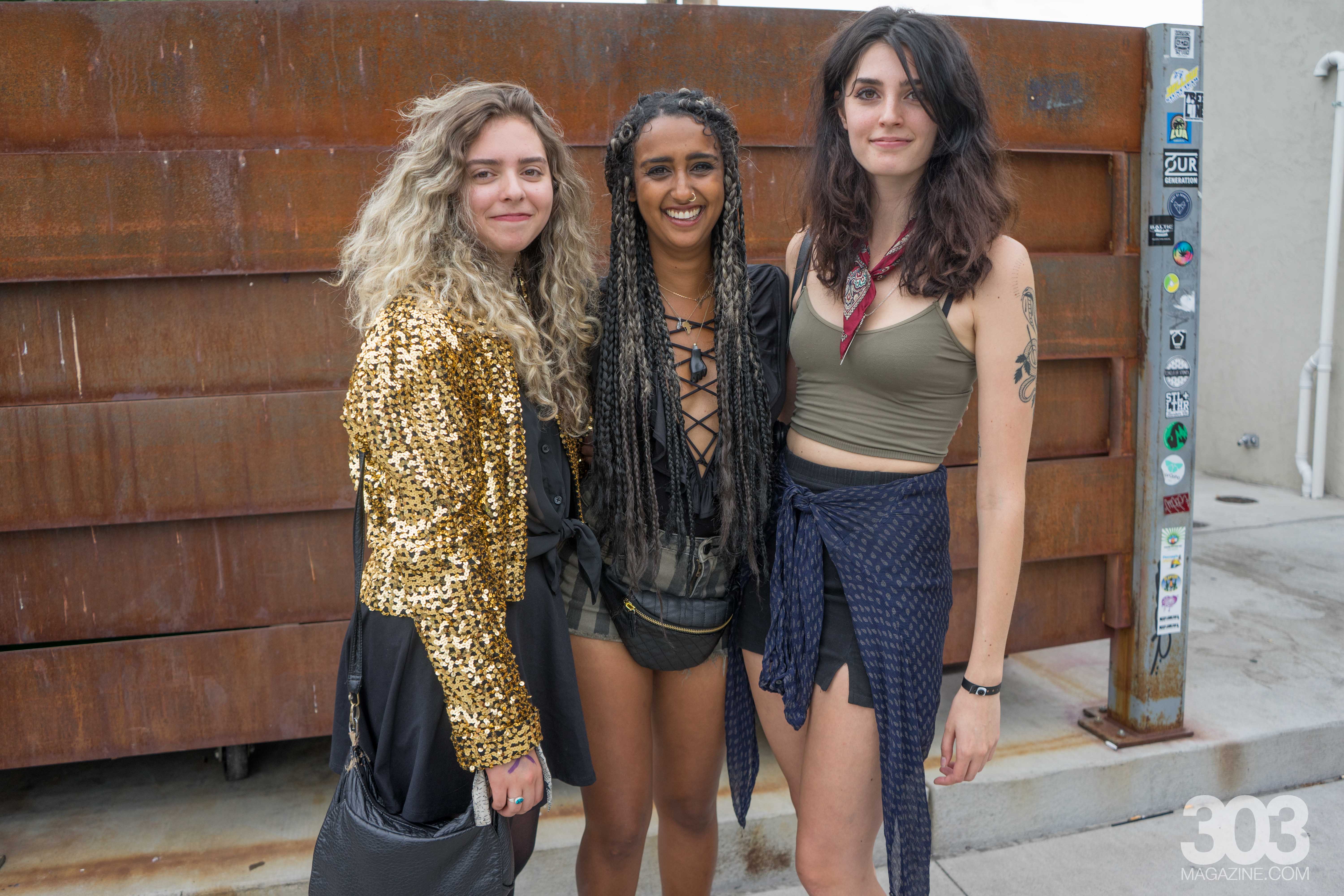 Demi of the Velveteers, Jerusalem and Lulu of Bandits outside of Illegal Pete's