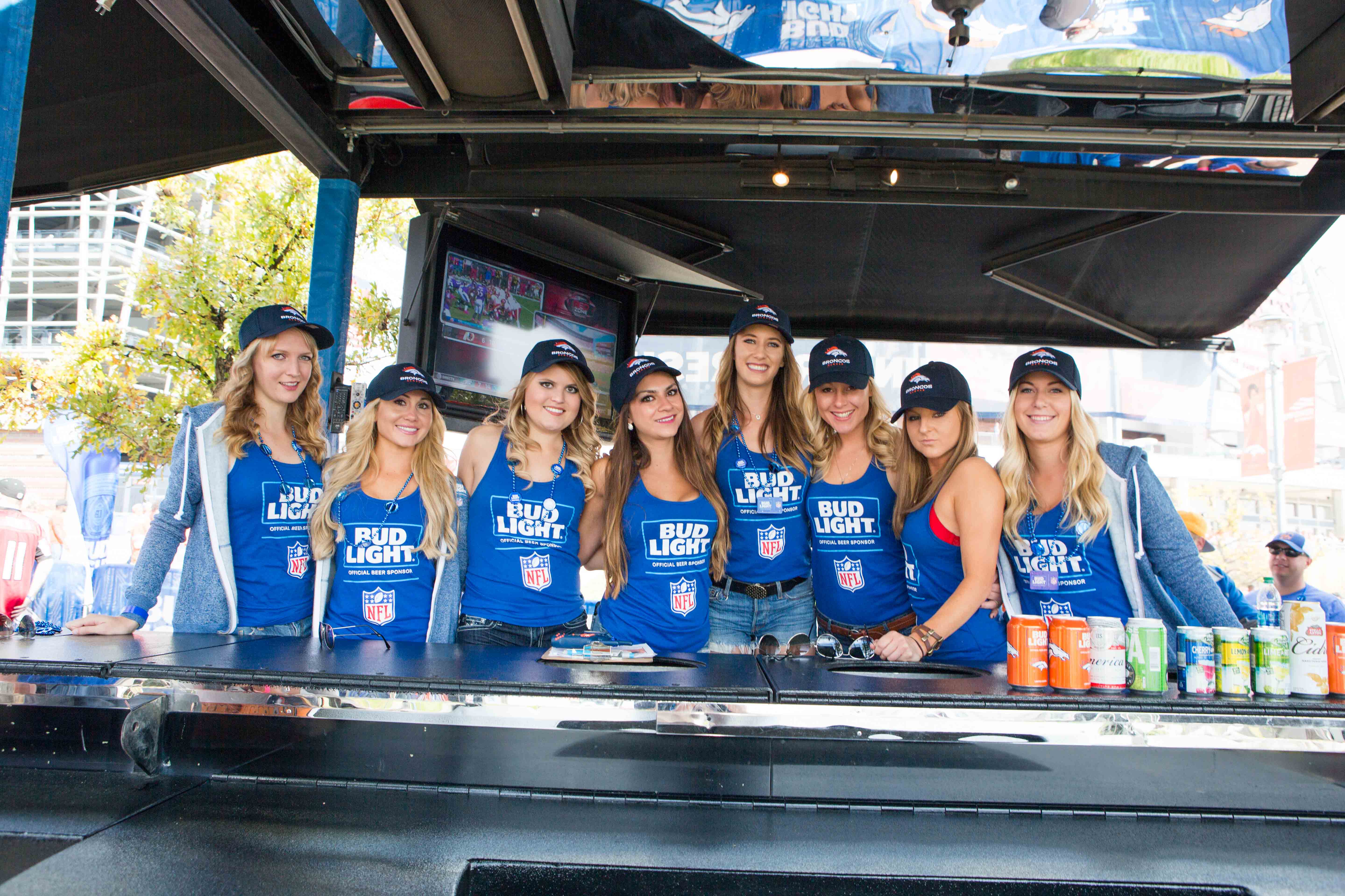 We could not forget the Bud Light babes. Even though they are not wearing orange.