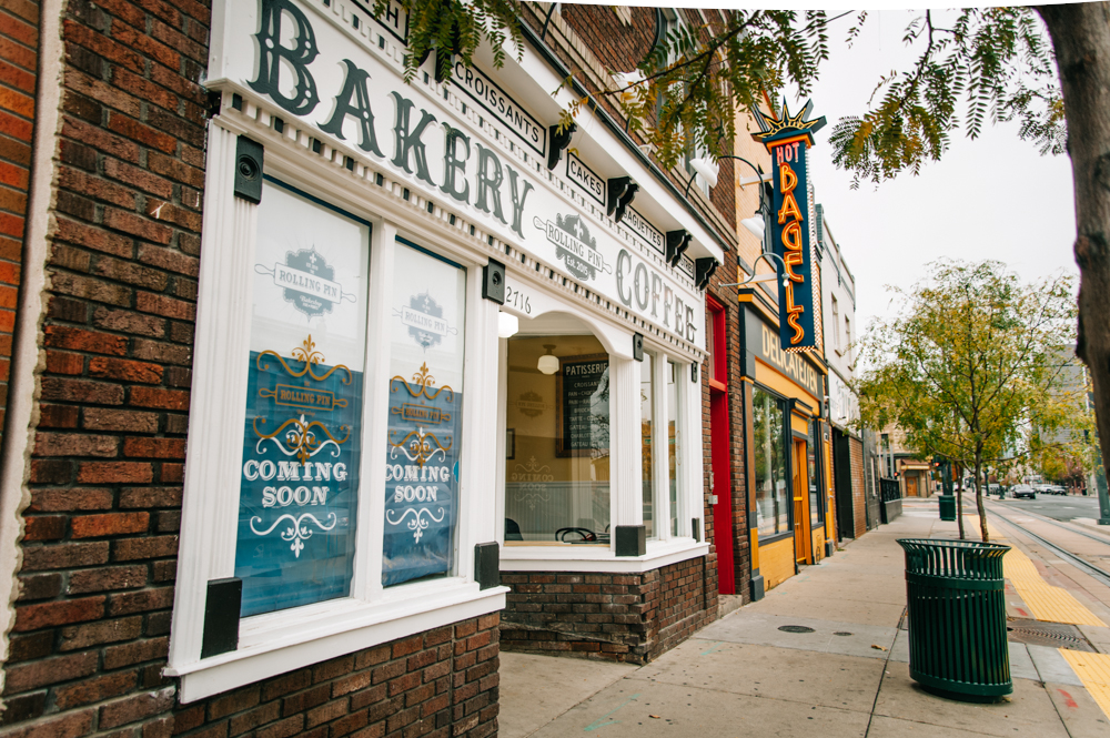 The bakeshop sits directly next to Rosenberg's.