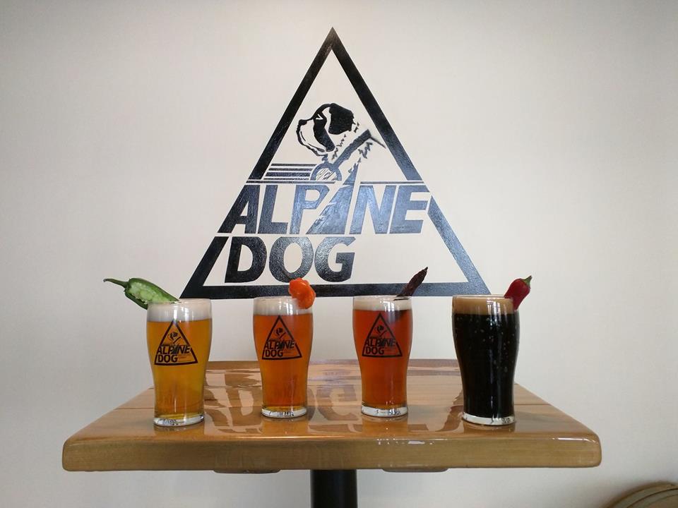 four beers and alpine dog logo