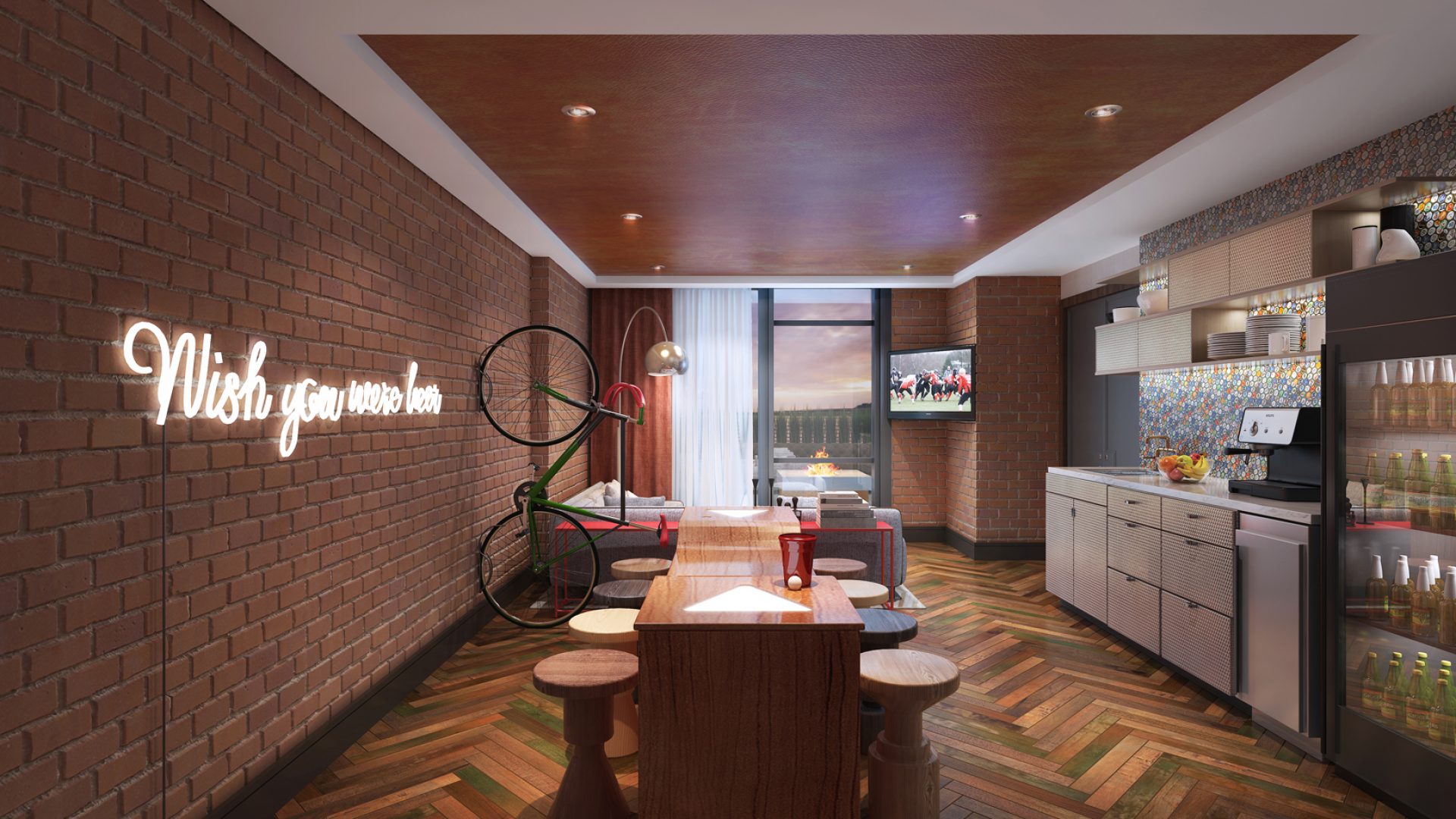 A photo of the Beer & Bike Suite at The Elizabeth Hotel in Fort Collins, CO