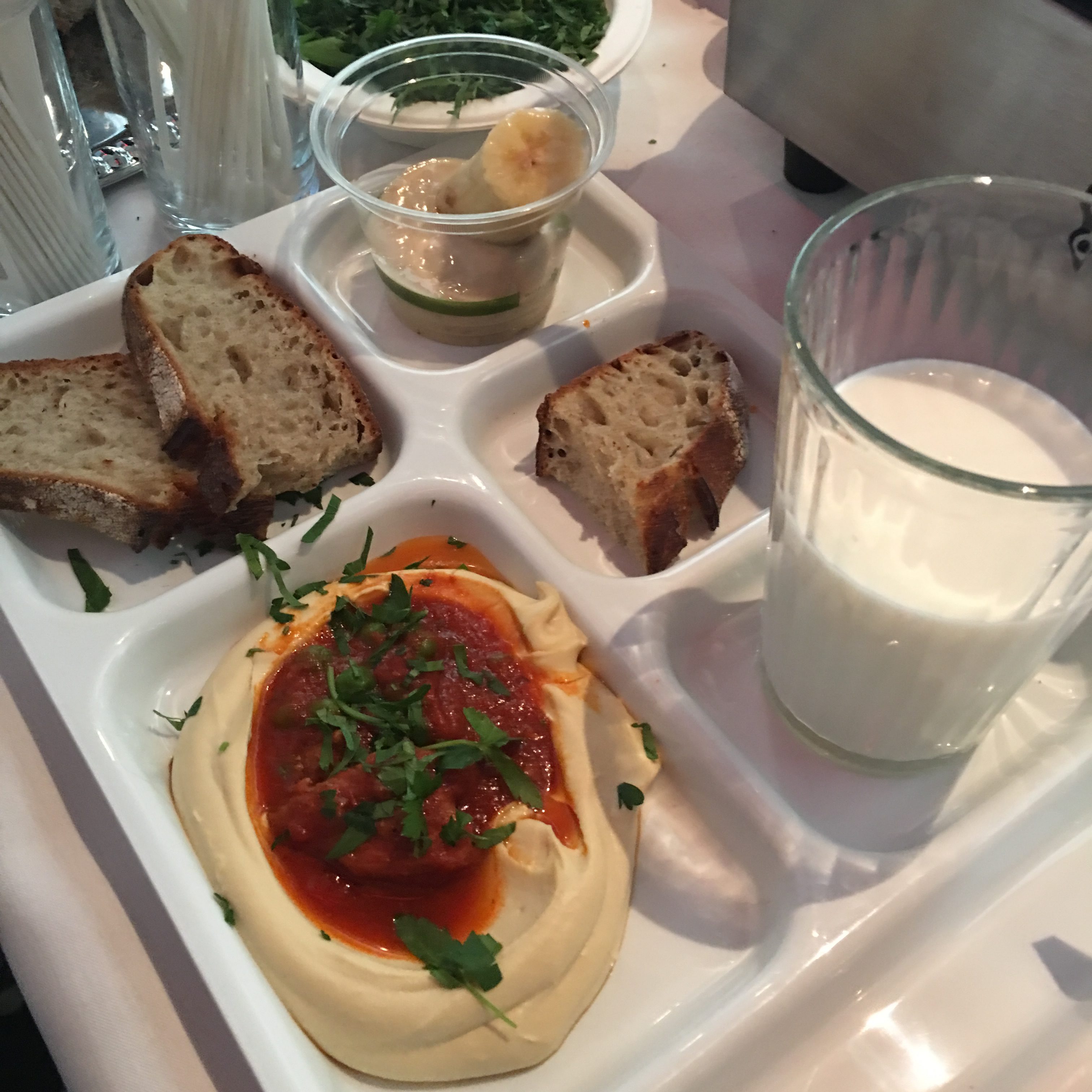 Safta - Roasted Chicken with Hummus and Banana Ice Cream