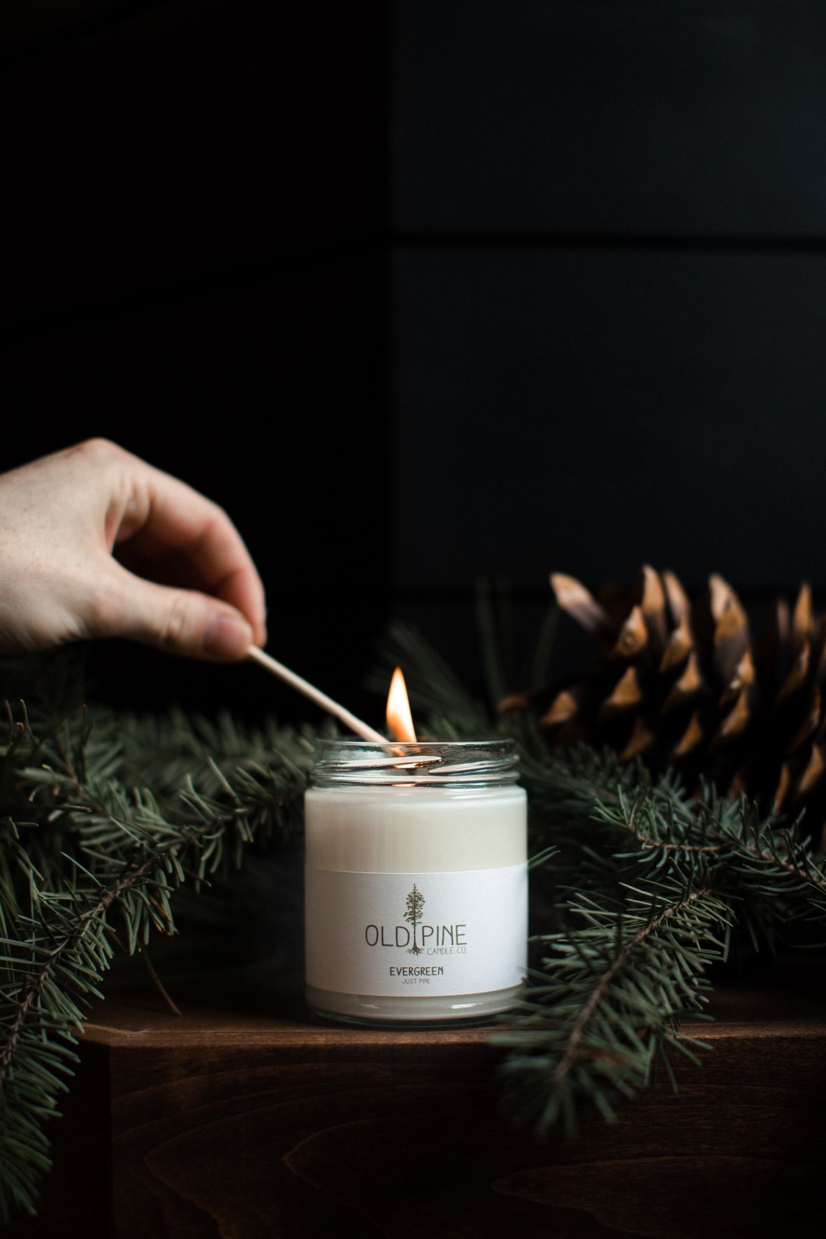 candle, old pine candle co