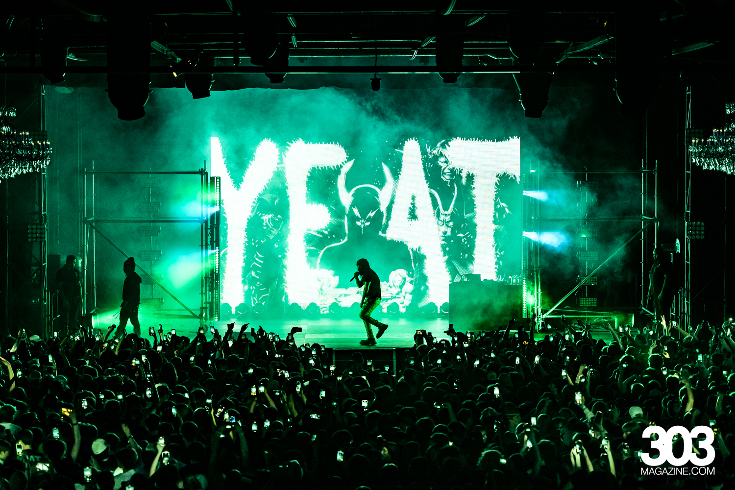 Yeat performing at the Fillmore Auditorium in Denver, Colorado