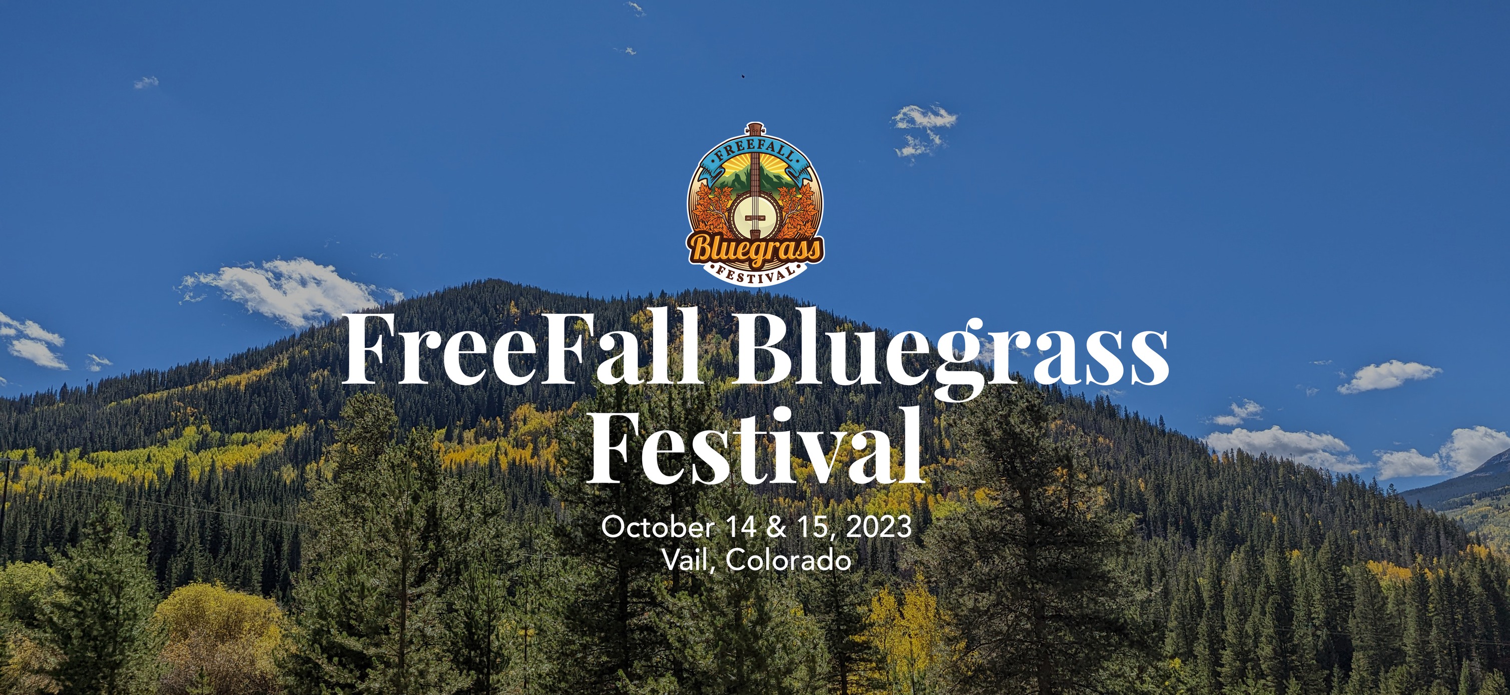 Freefall Bluegrass Festival poster. Colorado Mountain town fall festivals