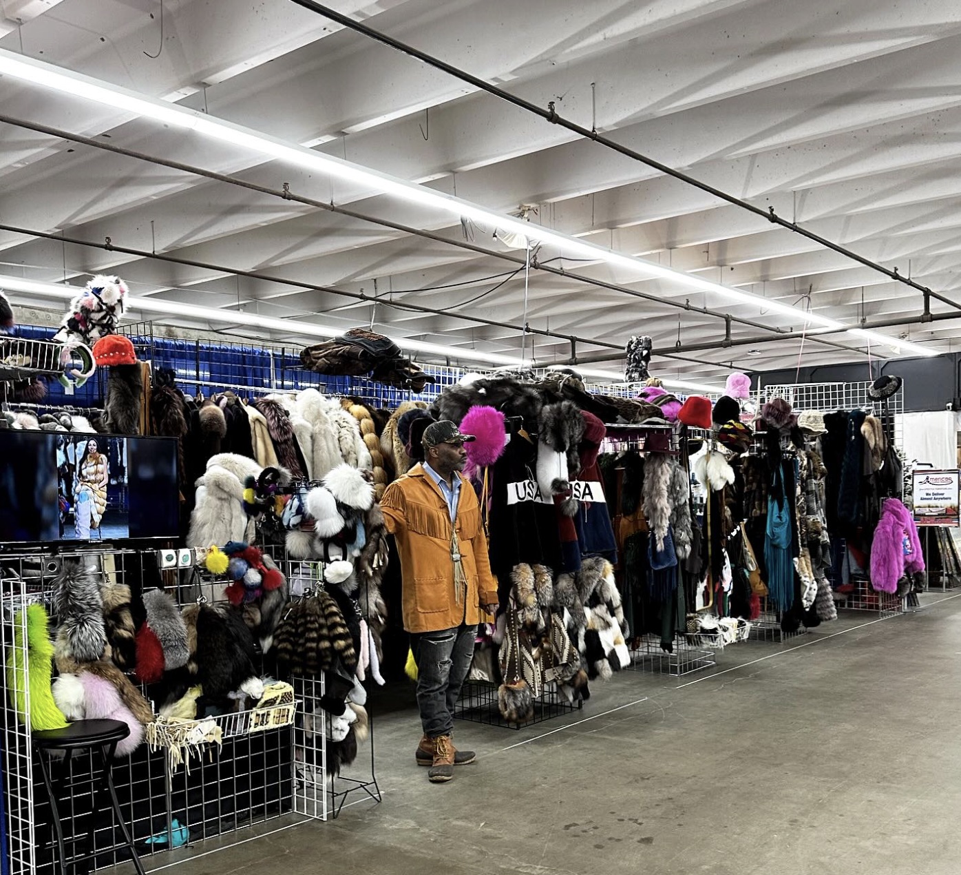 A. Tsagas Furs and Leathers booth at the National Western Stock Show.