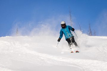 person, ski, hill, snow