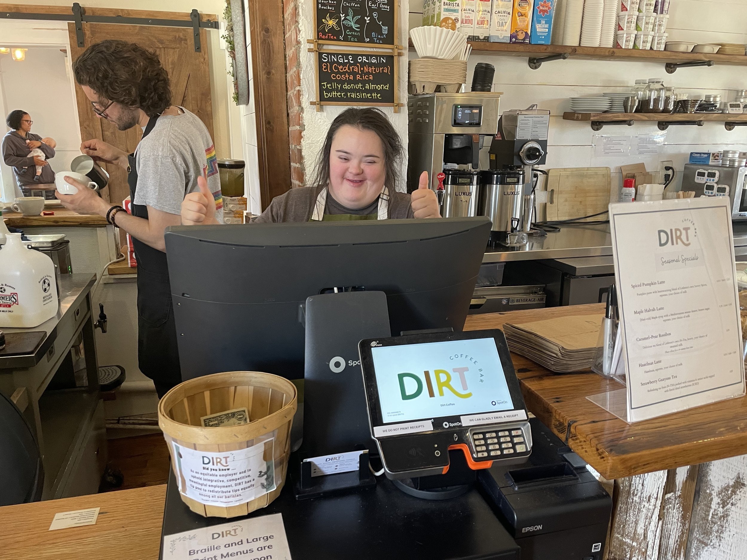 Photo of employee with a disability working at DIRT