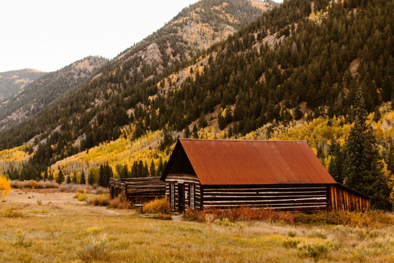 Outside a cabin in a ghost town in Colorado