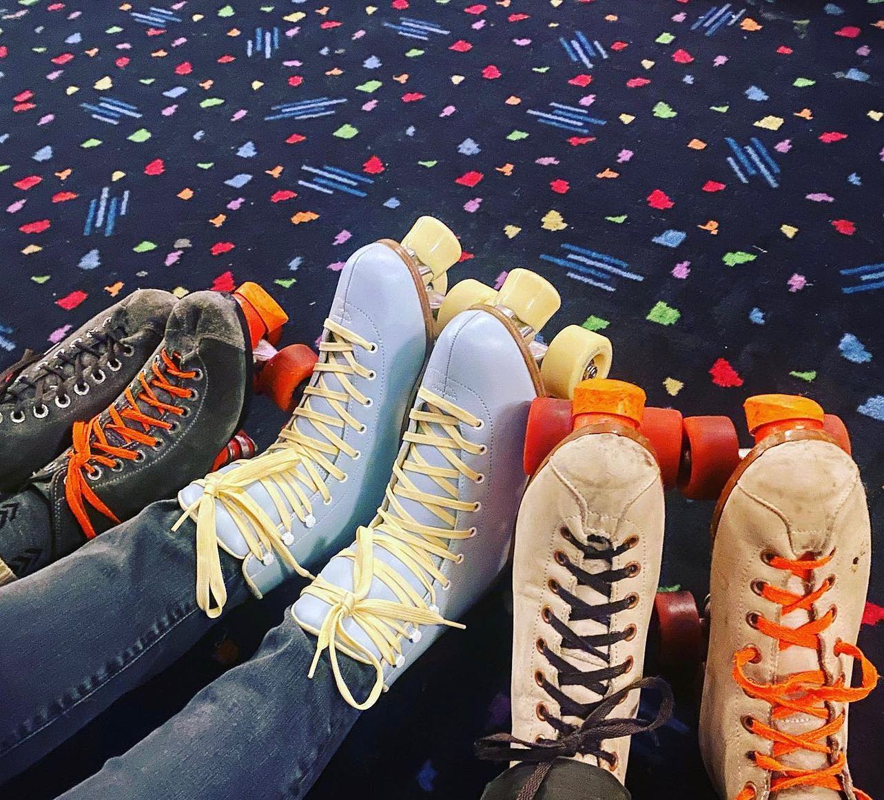 roller skates, carpet