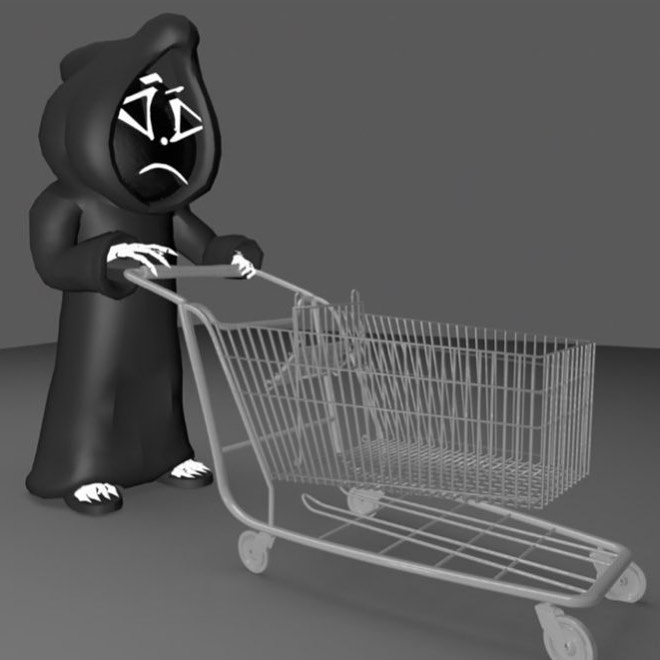 Dark Denim Bones Character for Denver Fashion Week DFW